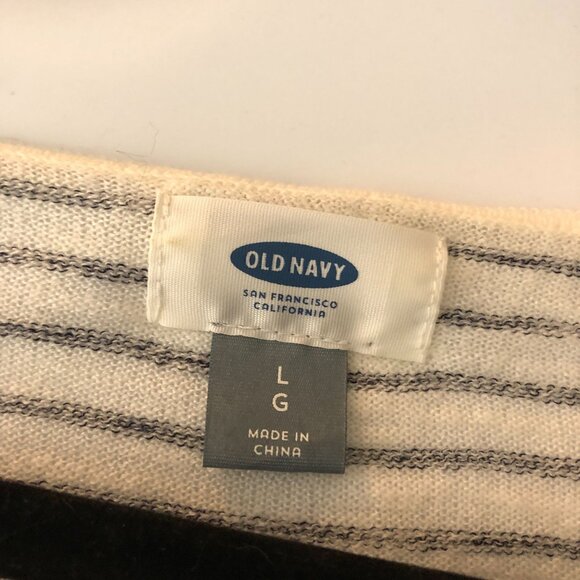 Old Navy Womens Striped Relaxed Scoop Neck Sweater Black White Size L - Picture 5 of 7